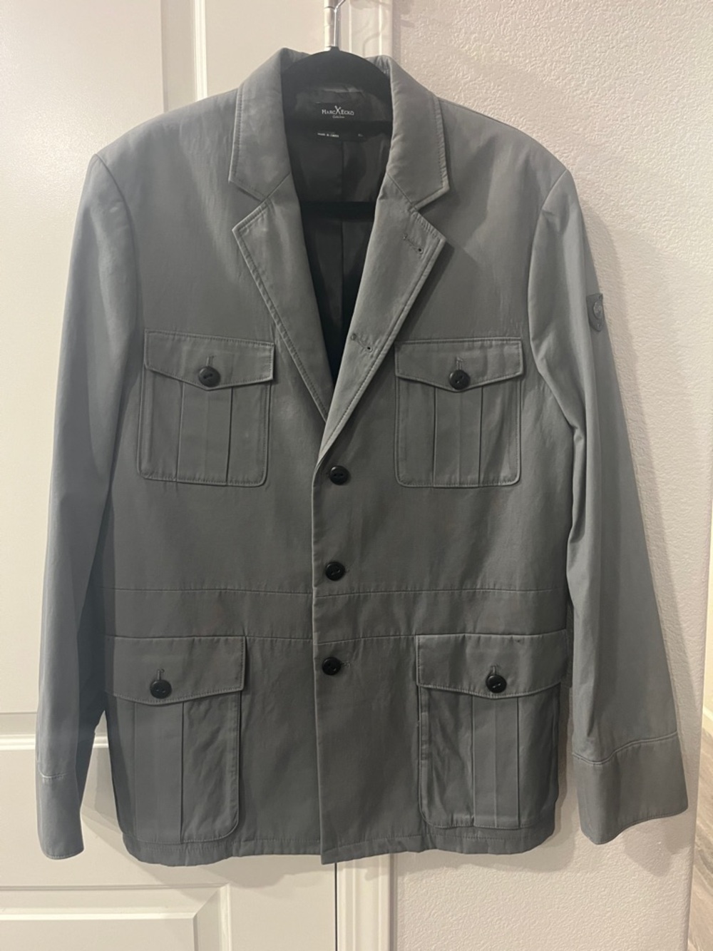 Marc Ecko Cut & Sew Men's Grey Field Sports Utility Blazer Jacket XL NWOT